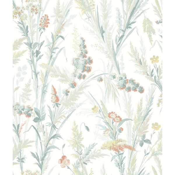 Manhattan Comfort Gloucester Hillaire Teal Meadow 33 ft L X 205 in W Wallpaper BR4072-70031 - main